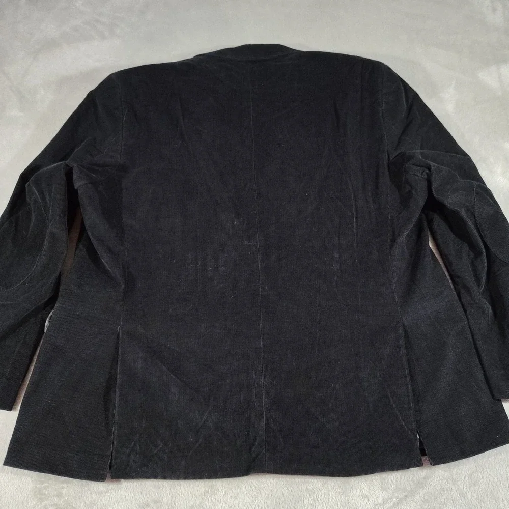 Stafford Corduroy Blazer Men 52 Reg Black Classic Fit City Holiday 2 Button